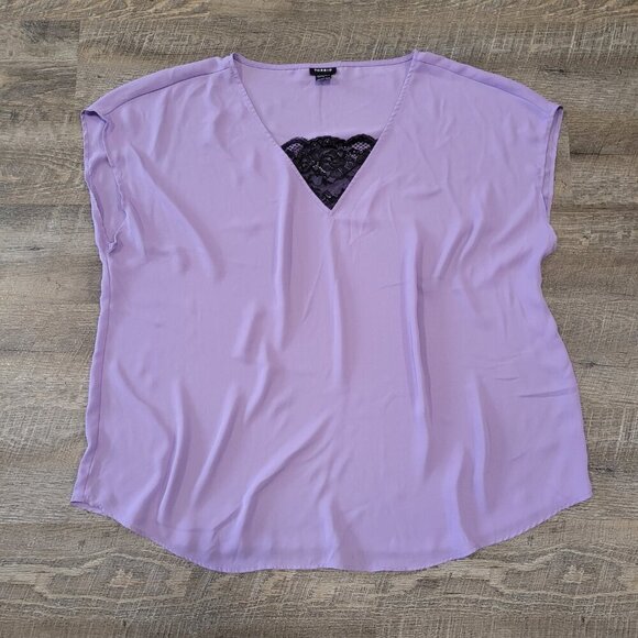 TORRID | Georgette Lace Inset Blouse Top | Sz. 2X - Picture 4 of 7